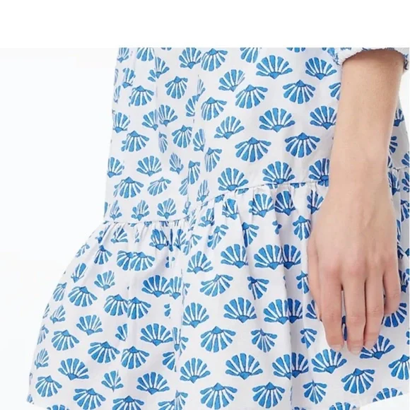 J. Crew Mini Dress Blue and White Floral Long Sleeve Dress - Picture 4 of 16